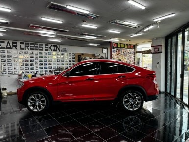 BMW F26 X4 강렬한 레드 랩핑으로 스포츠성이 짙어지다. [전체랩핑, 루프스킨, 포인트 랩핑] 대전 카드레스스킨 / 대전 중구 산성동