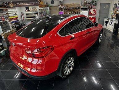 BMW F26 X4 강렬한 레드 랩핑으로 스포츠성이 짙어지다. [전체랩핑, 루프스킨, 포인트 랩핑] 대전 카드레스스킨 / 대전 중구 산성동