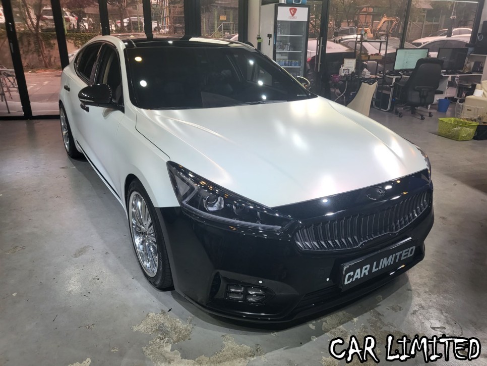 기아 K7 사고차 랩핑 시공 / 텍랩 Satin Rosaline White / 인천랩핑 / 구월동랩핑 / 랩핑 / 카 리미티드[CAR LIMITED] / 인천, 부평, 부천