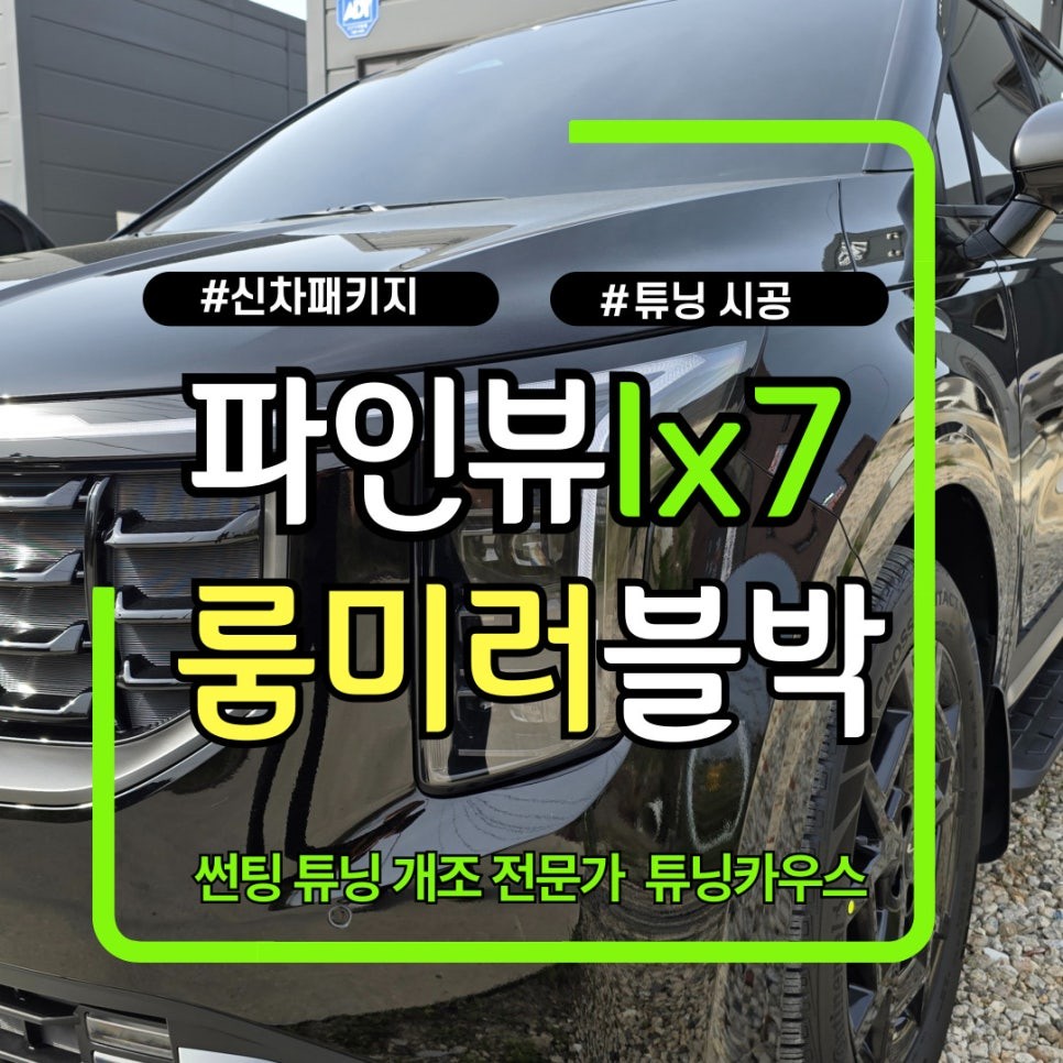 파인뷰 룸미러 블랙박스 lx7 설치 카니발 신차패키지 썬팅+튜닝 업체 / 경기 김포