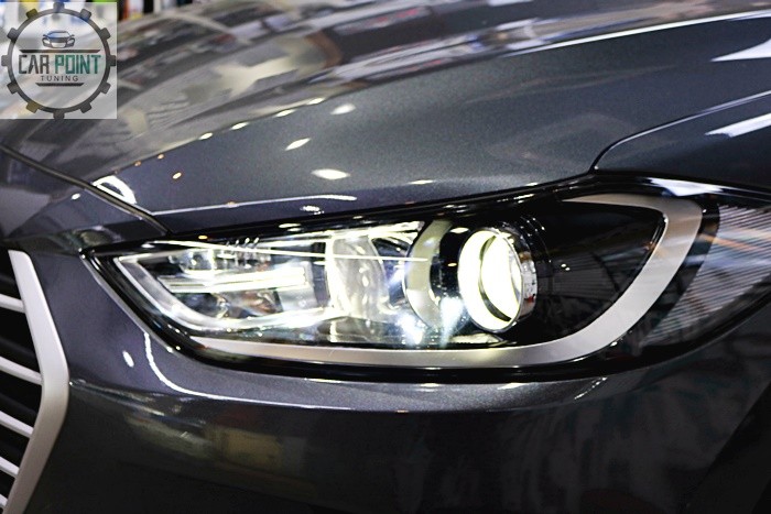 아반떼 AD LED 전조등 LED 데이라이트, 열선 핸들 시공, 수원 LED 전문 시공점, 열선 핸들 전문점 / 수원 권선