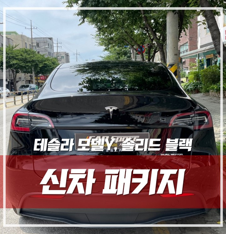 테슬라 모델Y 솔리드 블랙, 루마썬팅 생활보호PPF 유리발수코팅 '송파 테슬라 신차패키지' / 서울 광진구, 중곡, 건대