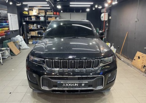 은은한 광도가 흐르는 JEEP, 그랜드 체로키 사틴 블랙 전체 랩핑 및 크롬 죽이기 시공, / 서초, 강남, 양재