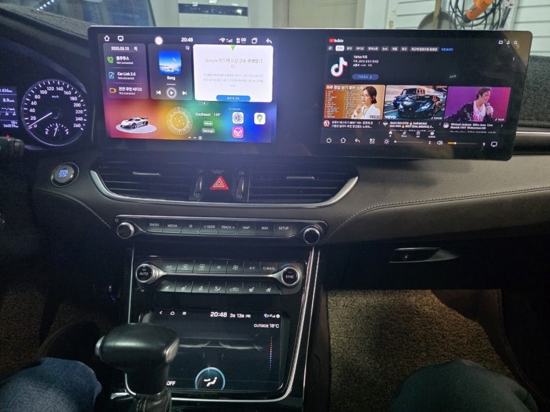 국내최초로 시공한 그랜져IG 듀얼스크린안드로이드 올인원입니다.13인치랑은 또새로운느낌!!! #국내최초듀얼모니터#그랜져IG듀얼모니터#그랜져IG순정기능사용안드로이드 / 청주, 세종, 천안