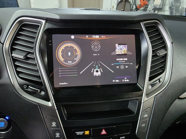 청주 싼타페DM 안드로이드 올인원장착 순정네비게이션탈착 4세대7870 메모리8+256 #클라이드코리아#카나로안드로이드올인원#모터스벨류 / 청주, 세종, 천안