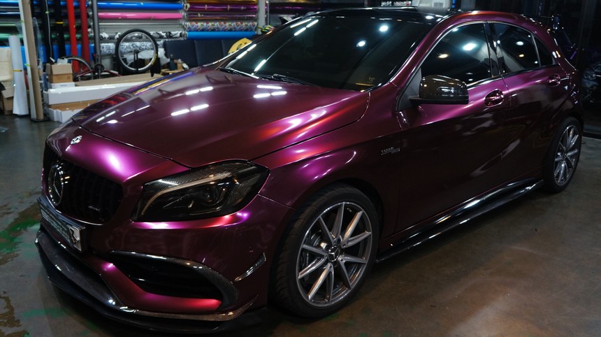 벤츠 a45amg 전체랩핑 에이버리 신컬러 펀퍼플 fun purple 보헤미안퍼포먼스 / 안산,시흥,화성