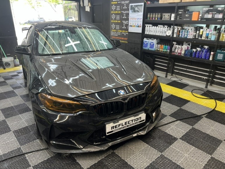 BMW M2 세차 대전시 동구 용전동 리플렉션 디테일링 광택 유리막 코팅