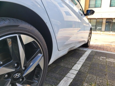 광명 외형복원 아반떼CN7 찌그러진 사이드실 판금도색으로 완벽복원 / 광명시 일직동