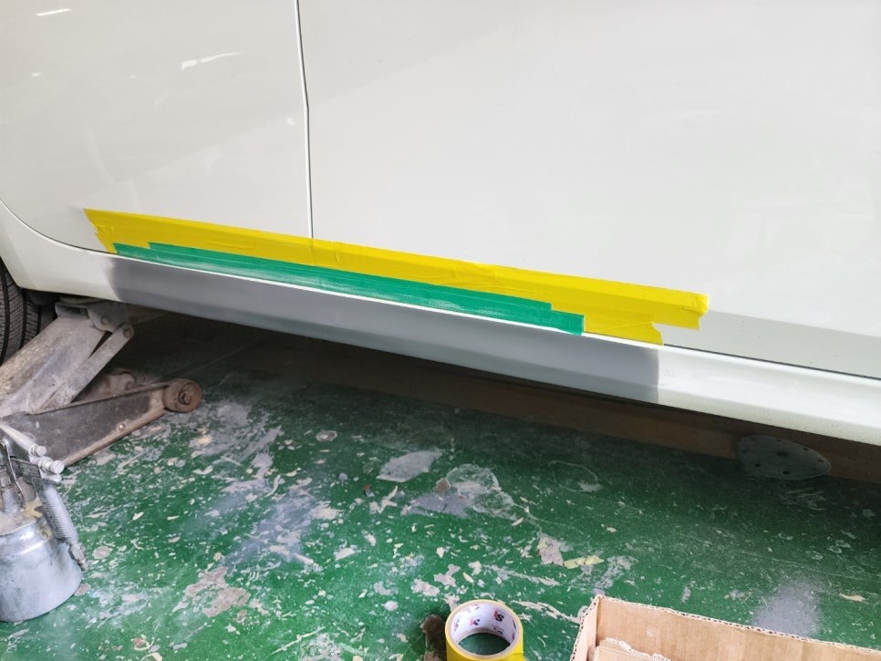 광명 외형복원 아반떼CN7 찌그러진 사이드실 판금도색으로 완벽복원 / 광명시 일직동