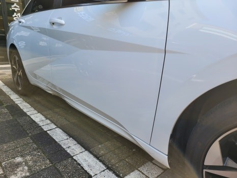 광명 외형복원 아반떼CN7 찌그러진 사이드실 판금도색으로 완벽복원 / 광명시 일직동