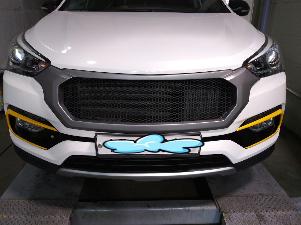 싼타페 더 프라임 '더 커스텀' 그릴/프론트 에어댐 장착[광주 드레스업 튜닝박스] / 광산구 장덕동