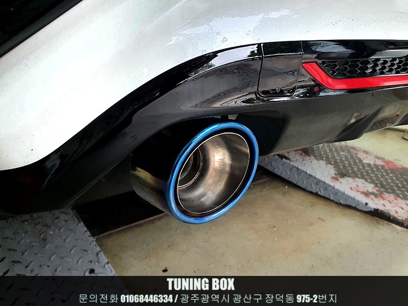 올뉴 K3 캣백스타일 JSR 듀얼 배기튜닝/타이탄블루 싱글팁 장착[광주 K3튜닝 튜닝박스] / 광산구 장덕동