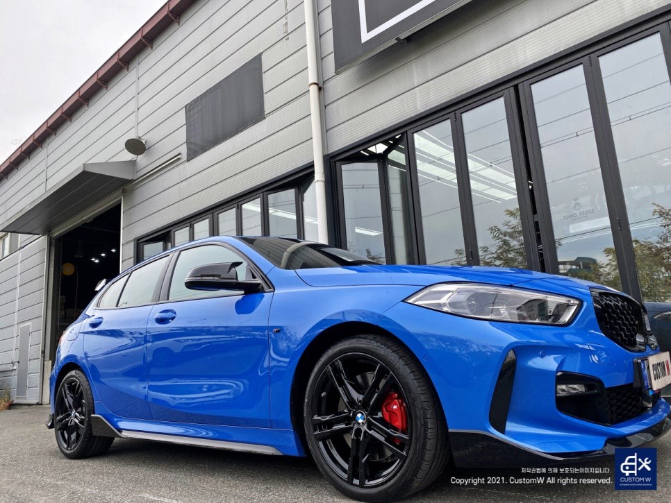 BMW 120i 704M 블랙유광 휠도색 + 레드 캘리퍼 도색