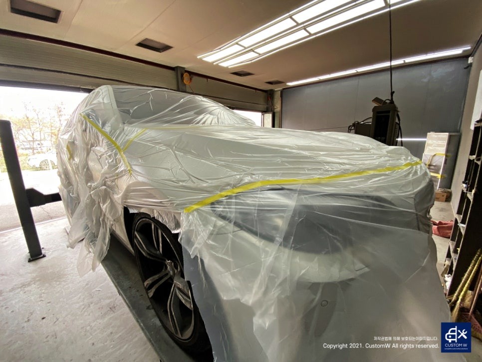 BMW F10 520d 19인치 휠수리 후 블랙유광 휠도색 + 레드 캘리퍼 도색