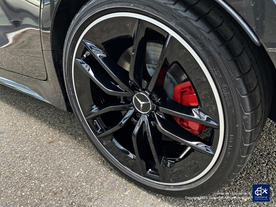 벤츠 CLS53 AMG 투톤 유광 휠도색 + 레드 캘리퍼 도색