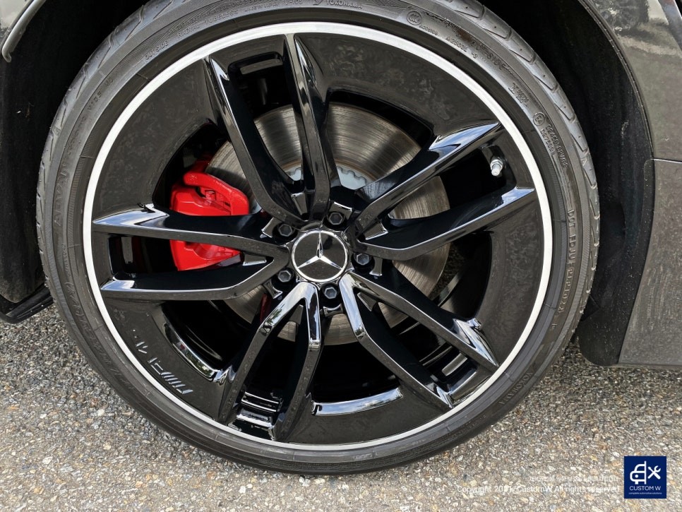 벤츠 CLS53 AMG 투톤 유광 휠도색 + 레드 캘리퍼 도색