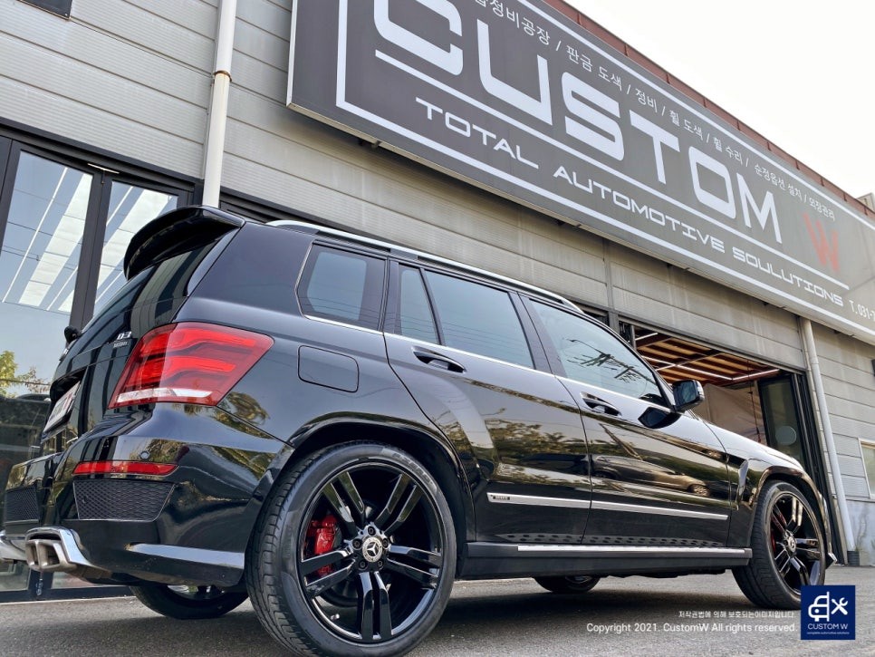 벤츠 GLK220 휠수리 후 블랙유광 휠도색 + 부식 제거 후 레드 캘리퍼 도색