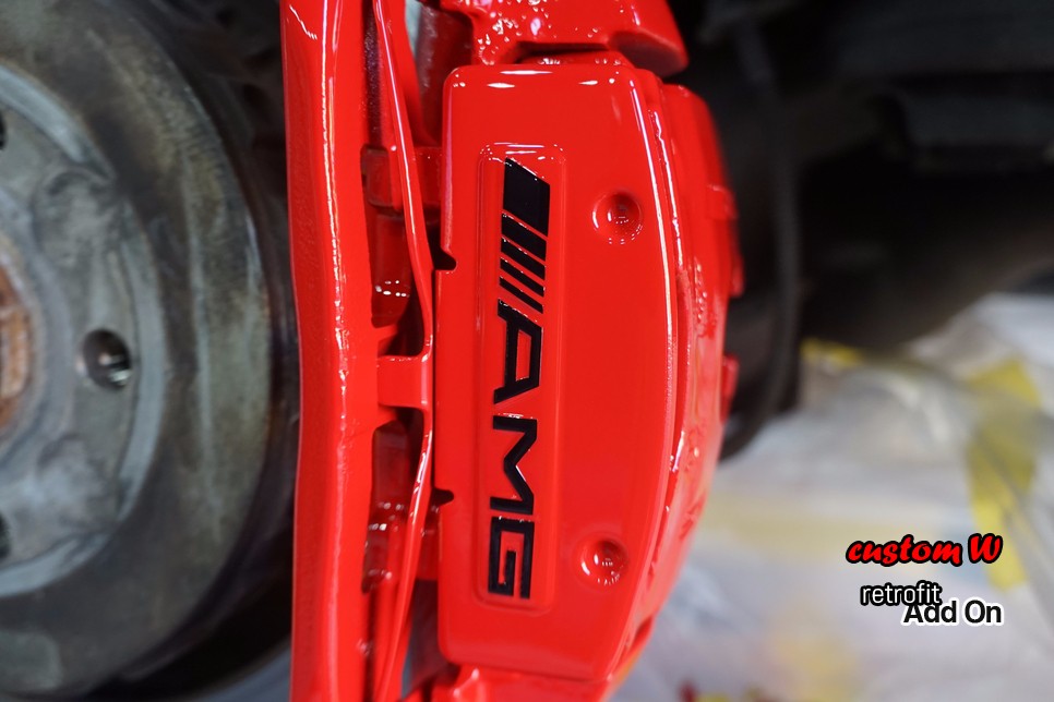 벤츠 CL63 AMG 독특한 디자인의 캘리퍼 레드 캘리퍼도색+ 반무광 블랙 휠도색. / 용인 처인구