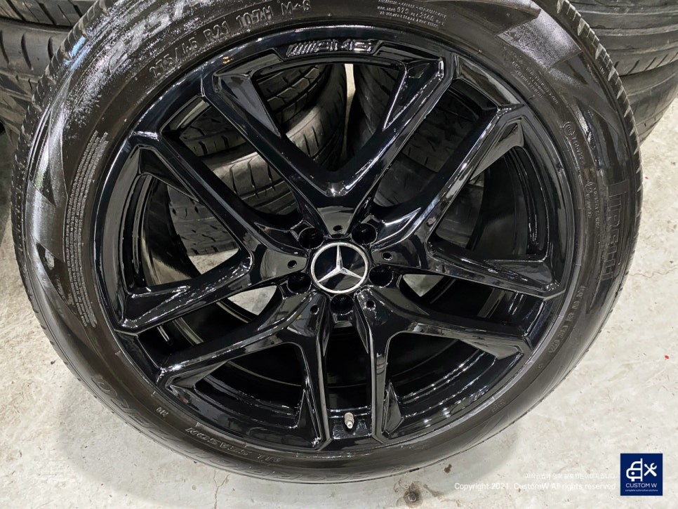 벤츠 GLE53 AMG 휠수리 후 블랙유광 휠도색
