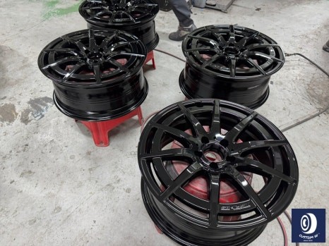 벤츠 GLB35 AMG 하이그로시 블랙 (검정 유광) 휠도색 + 레드 캘리퍼 도색