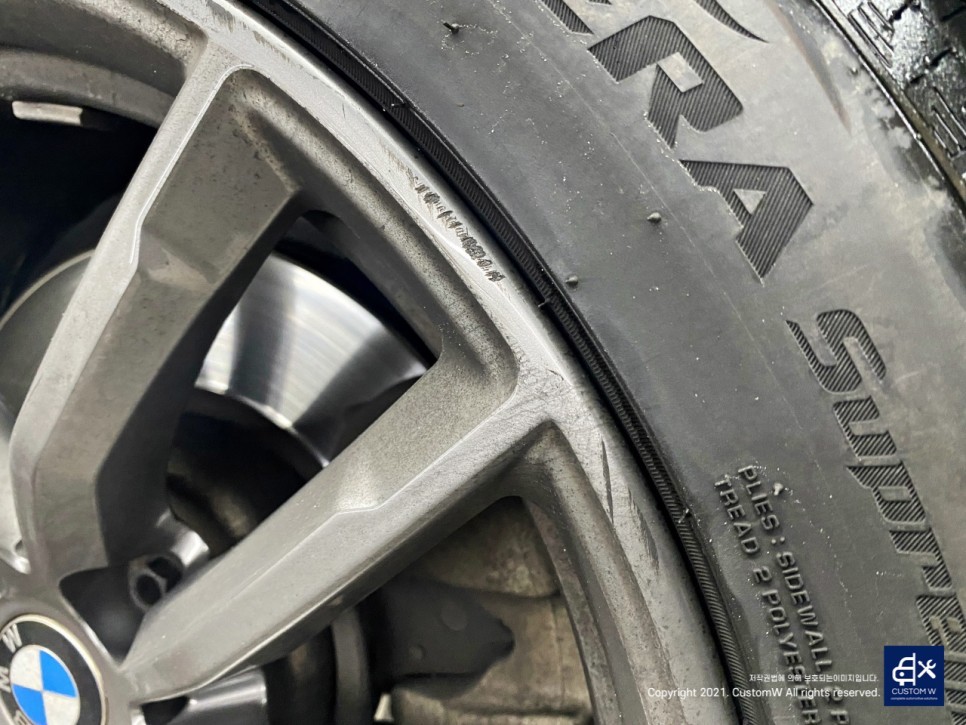 경기남부 / BMW G30 520d 휠수리 후 블랙유광 휠도색 & 블루 캘리퍼 도색 / 용인 처인구 / 성남.용인.이천