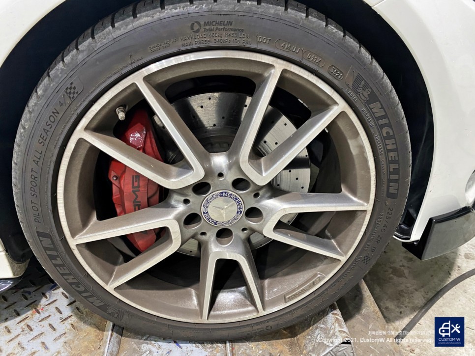 경기남부 / 벤츠 C43 AMG 블랙 실버 유광 투톤 휠도색 / 용인 처인구 / 성남.용인.이천