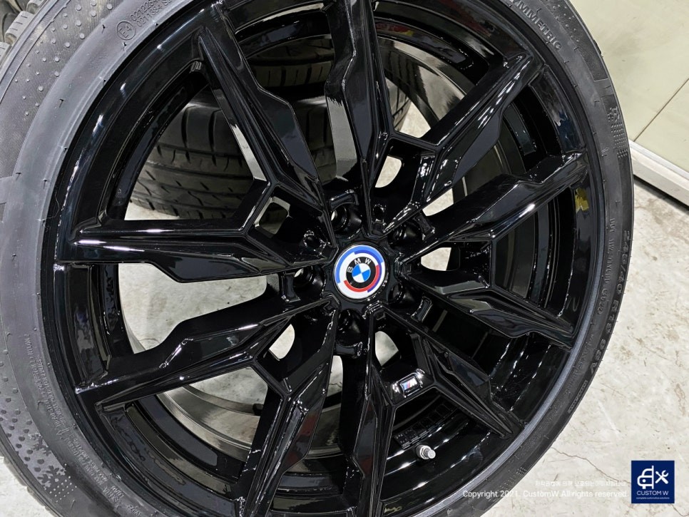 BMW i4 M50 휠수리 후 블랙유광 휠도색 / 용인 처인구