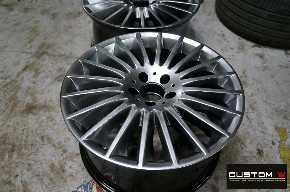 벤츠 S350d 잘못된 휠수리 도색 이력 약품 박리 및 휠 상처 수리 후 고스트 크롬 휠도색 + 블랙 캘리퍼 도색