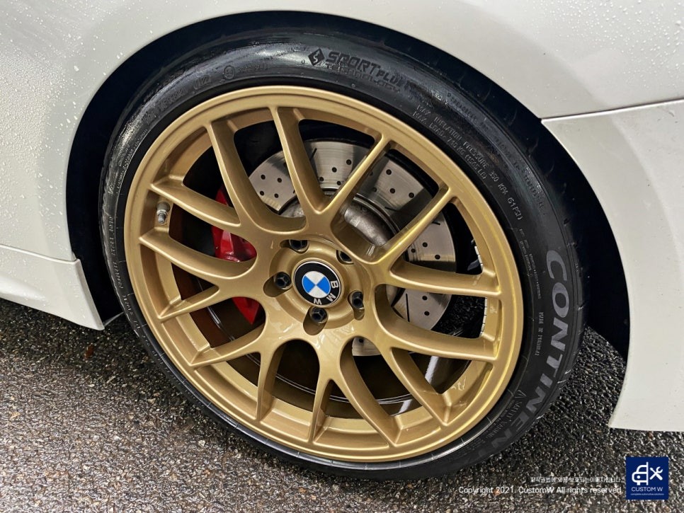 BMW F32 420i Apex EC-7 휠수리 후 페라리 골드 휠도색