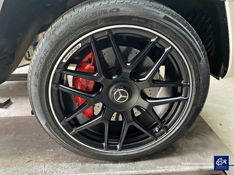 벤츠 G63 AMG 지바겐 22인치 에디션 휠 수리 후 투톤 무광 휠도색