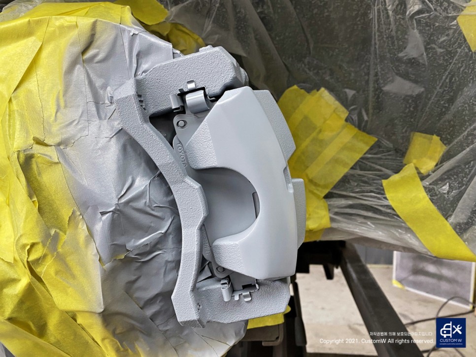 렉서스 ES300h 휠수리 후 블랙유광 휠도색 + 레드 캘리퍼 도색 / 용인 처인구