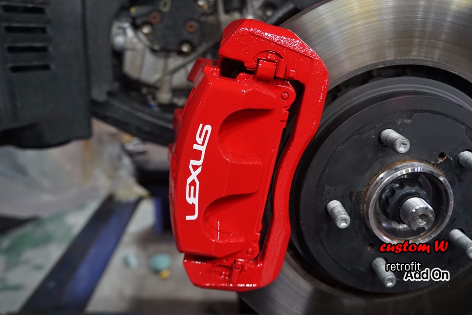 하이브리드 강자 렉서스 RX 450H 차량의 블랙유광 휠도색, 레드 캘리퍼도색. / 용인 처인구