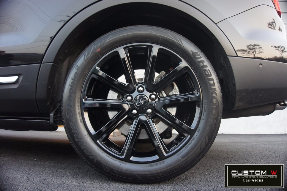 포드 익스플로러 블랙유광 휠도색(휠캡도 로고 제작해서 블랙으로 도색) / 용인 처인구