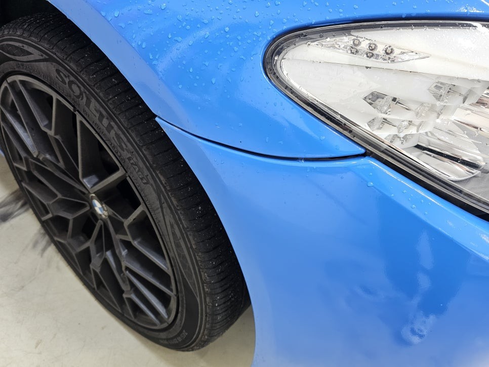 인천랩핑 BMW 5시리즈 전체랩핑 재시공 고광택 매직 그린