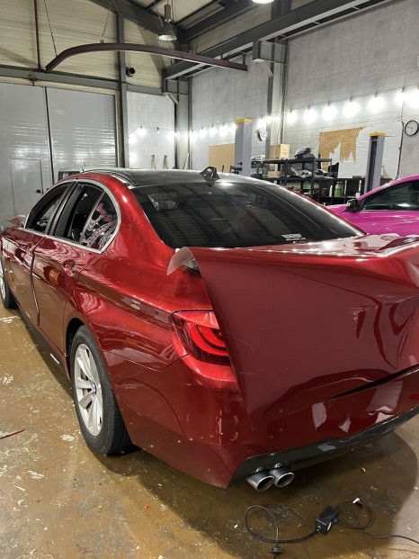 BMW F10 520d 5시리즈 고광택 루비레드 전체랩핑 셀프힐링 하이그로시 작업 / 경기 안산