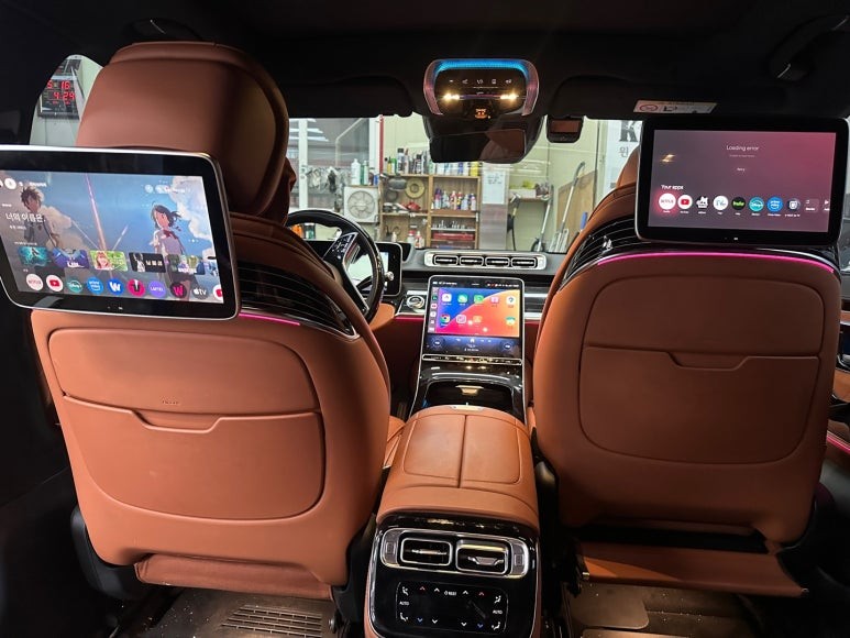 벤츠 S580 (W223) - 2열 후석모니터 안드로이드 크롬캐스트 매립 시공 / 대전 서구 탄방동