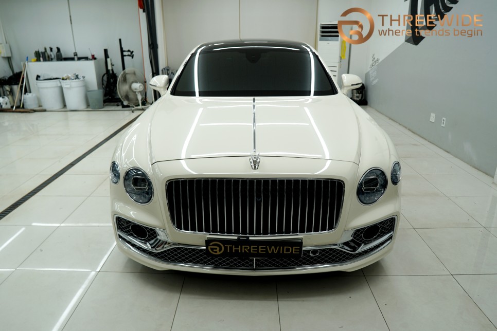 벤틀리 플라잉스퍼, 하이글로시 베이지 화이트 전체 랩핑 시공기 (#화이트 #부분탈거 #분당랩핑 #판교랩핑) / 성남시 수정구 시흥동