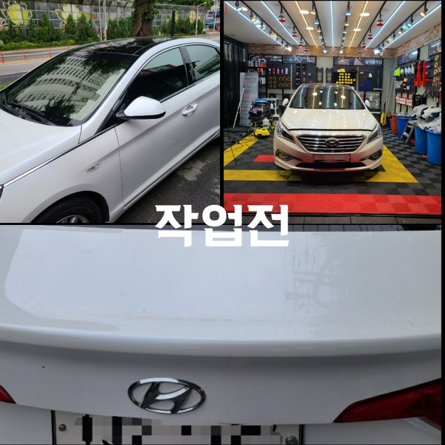 LF쏘나타 브렌톤 엠블럼 교체  그릴 블랙유광 래핑 사이드미러 블랙 유광으로 교체 안개등 LED로 교체 시공후기 / 경기 파주