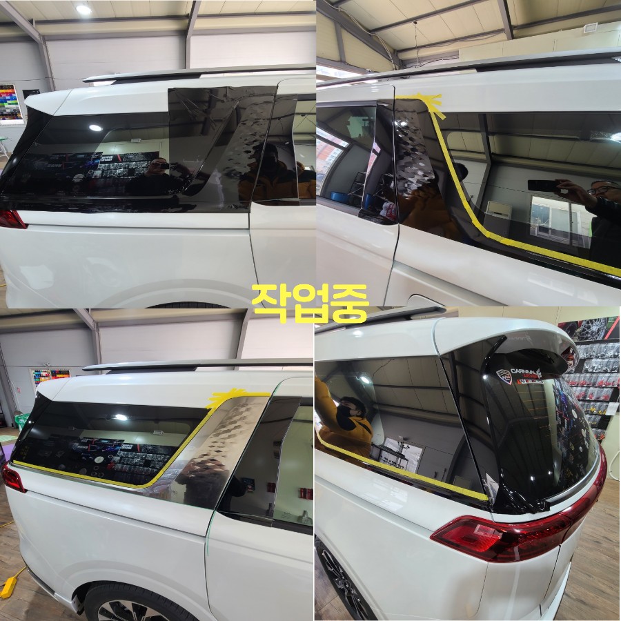 파주 운정 일산 KA4 카니발 C필러 유광블랙 랩핑 시공 작업 후기 / 경기 파주