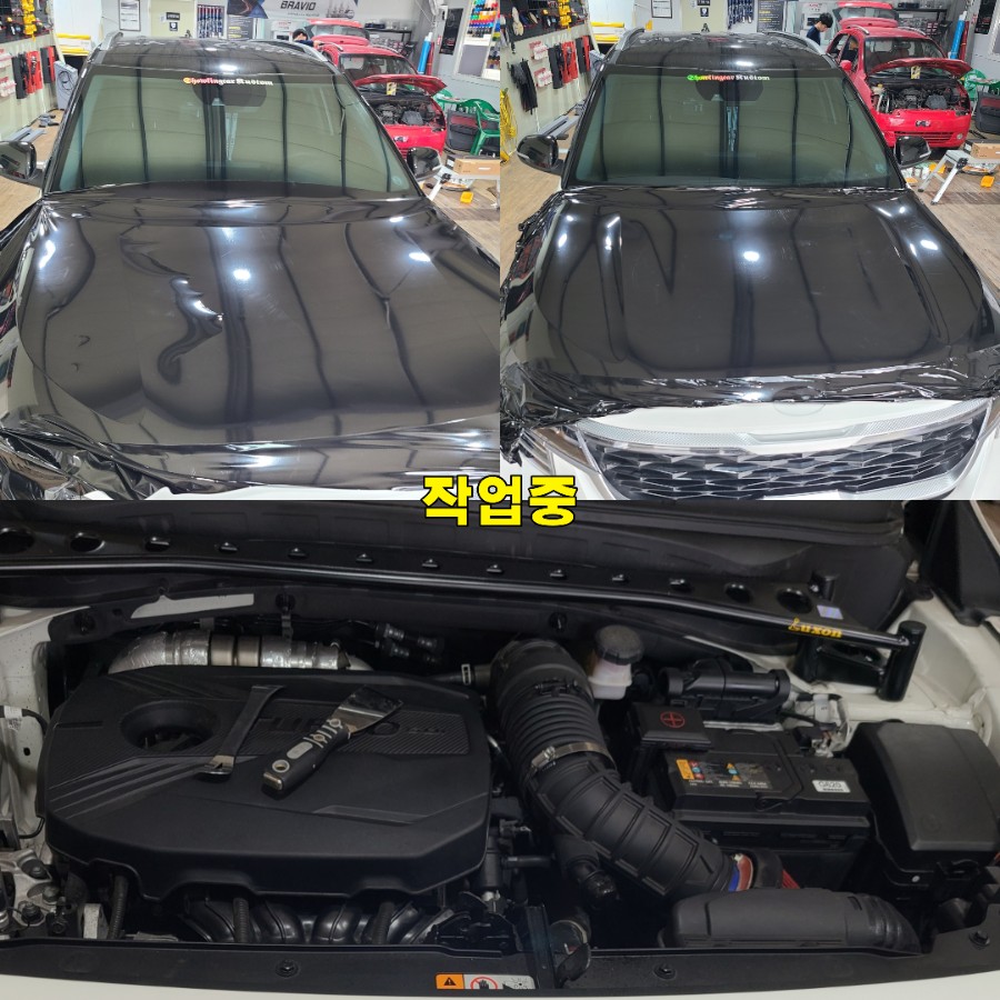파주 운정 셀토스 본넷 유광블랙 랩핑 시공 작업 후기 / 경기 파주
