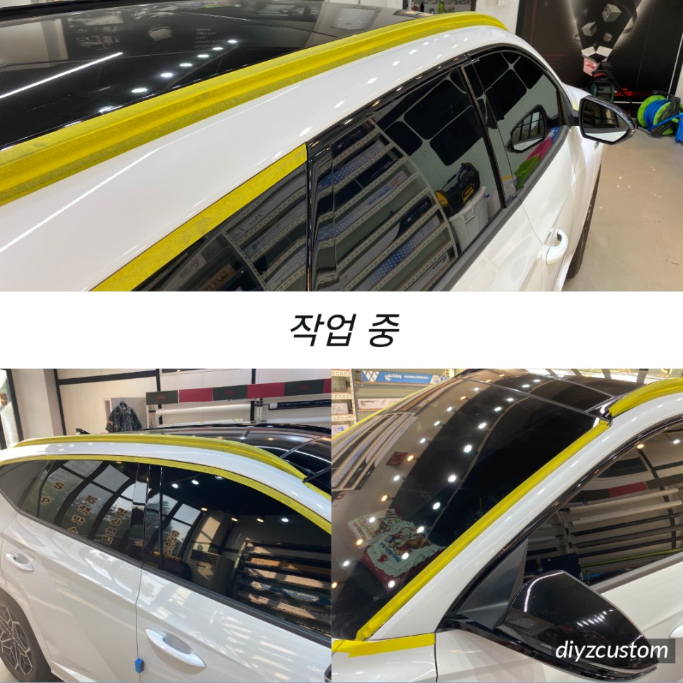 '투싼 NX4 n 라인' '루프스킨 고광택 블랙 랩핑' 작업 후기! / 경기 파주
