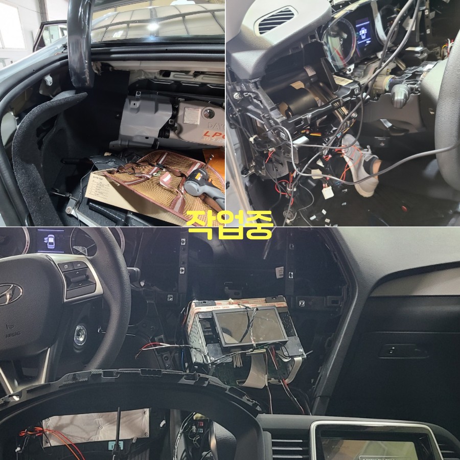 일산 마두 식사동 뉴라이징 쏘나타 택시 몬스터 8s 네비 매립 시공 작업 후기 / 경기 파주