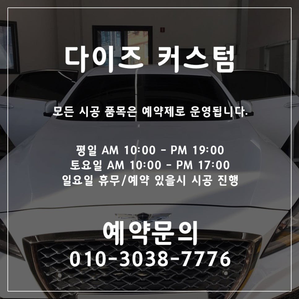 [파주 / 일산 튜닝] 다이즈 커스텀, 제네시스 천장 루프스킨, 사이드미러 부분랩핑 시공완료! / 경기 파주