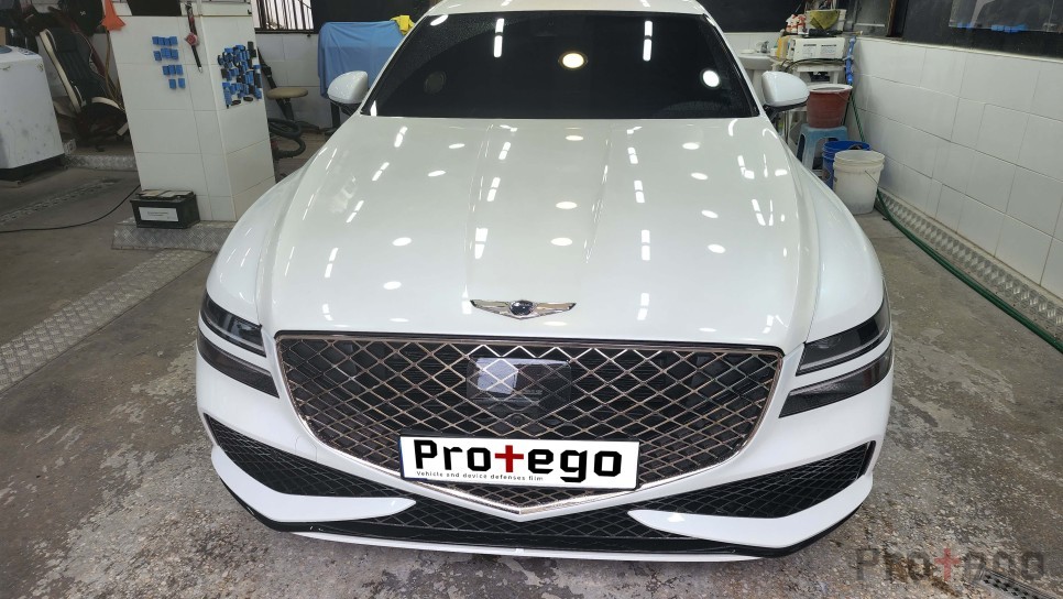 제네시스 G80 기존 PPF 필름제거/광택/보조베터리 설치를 부천PPF전문점 프로테고에서 한방에! / 부천, 광명, 인천, 서울 강서