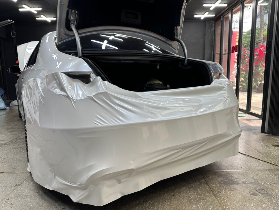광주 랩핑 벤츠 S580 마이바흐 고광택 화이트 펄 시공 후기 / 광주 서구