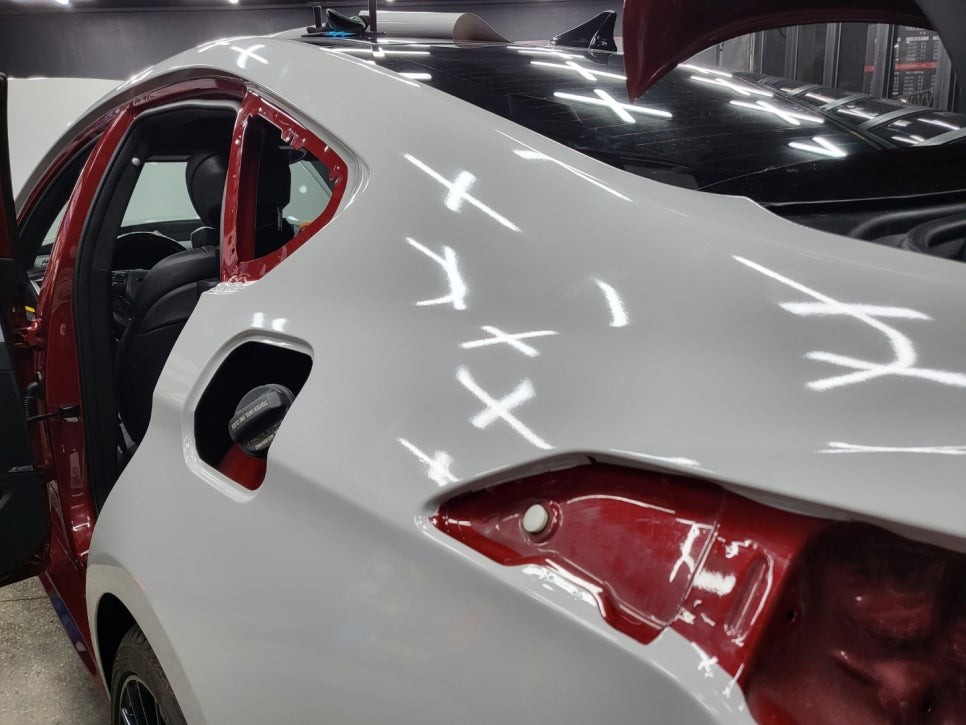 광주랩핑 G80 그레이 전체랩핑과 유리막코팅을 한번에! / 광주 서구