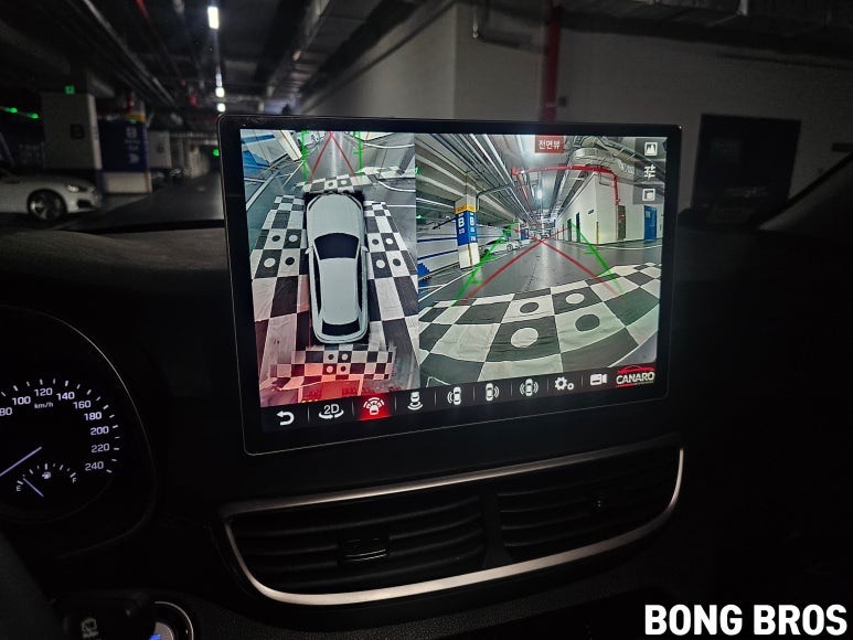 투싼TL 13.3인치 안드로이드 올인원 카나로 알파프로7870, 360어라운드뷰 시공작업 -수원 봉브로스