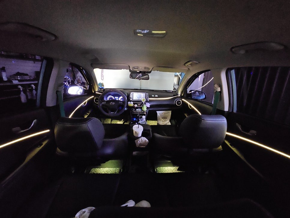 현대 코나 무빙 엠비언트라이트 컬러 안전벨트 교체 후기 / 부산 사상구