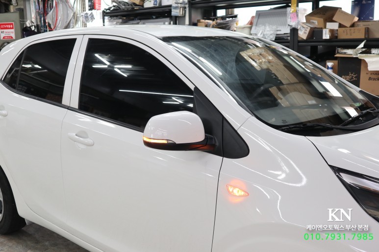 올뉴모닝ja 전동 접이 사이드미러 교체 버튼, 락폴딩 릴레이 기능 추가 / 부산 사상구 주례동