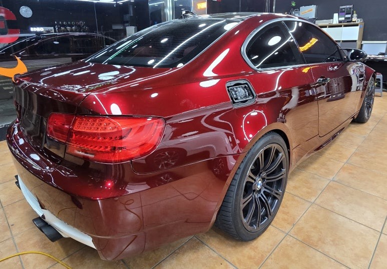 광주전체랩핑 bmw e92 m3 고광택 블러드레드 전체랩핑 시공 / 광주 북구 중흥동